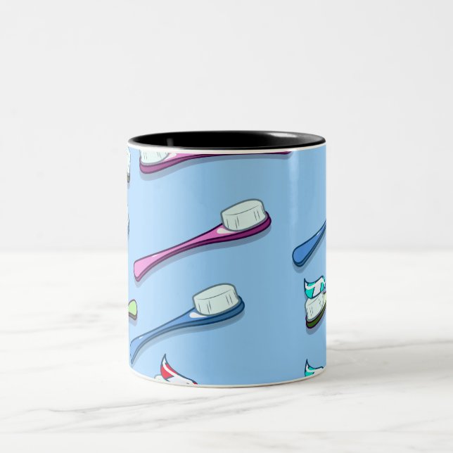 Toothbrushes Two-Tone Coffee Mug (Center)