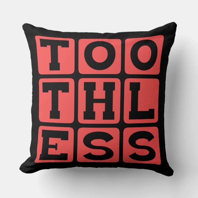 Toothless, Action Without Any Bite Throw Pillow (Front)