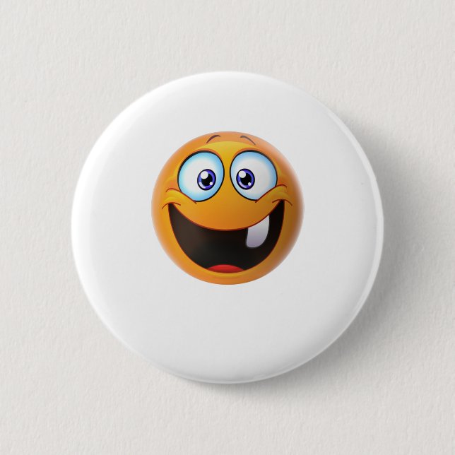 Toothless Smile Yellow 2 Inch Round Button (Front)