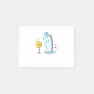 Toothpaste protects sweet tooth from a lollipop post-it notes