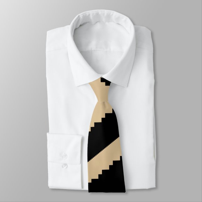 Toothy Crocodile Modern Striped Pattern Tie (Tied)