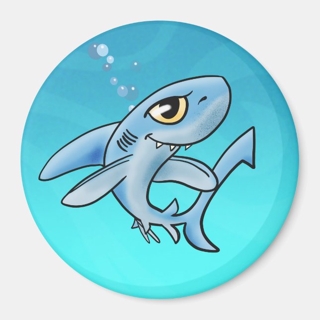 Toothy Grin Cartoon Shark Magnet (Front)