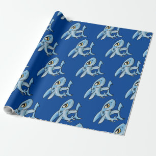 Toothy Grin Cartoon Shark Wrapping Paper