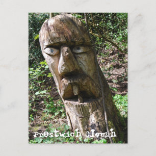 Toothy Tree Figure in Prestwich Clough Postcard