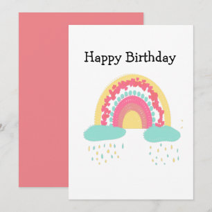 Tootsie Fruity Rainbow Happy Birthday  Invitation