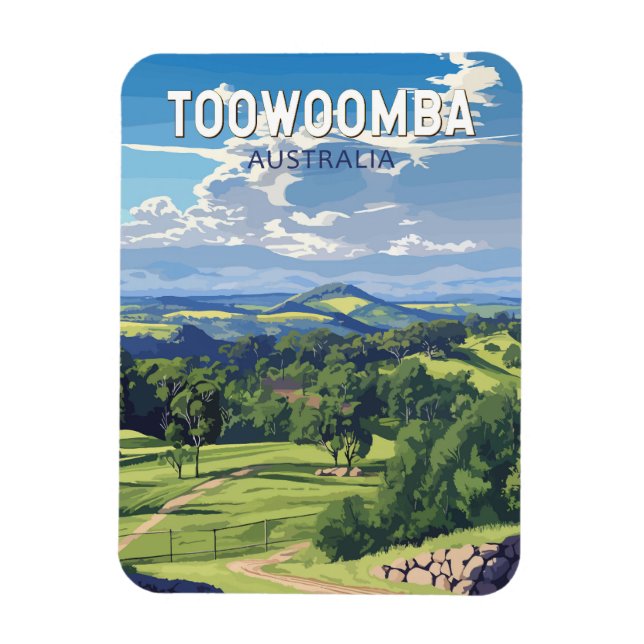 Toowoomba Australia Travel Art Vintage Magnet (Vertical)