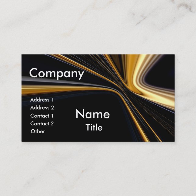 Top 10 Award! Gold On Black Business Cards (Front)