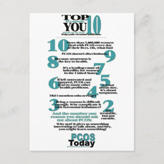 Top 10 PCOS Reasons Postcard