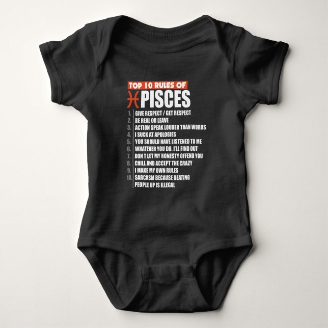 Top 10 Rules of Pisces zodiac gift horoscope (Front)