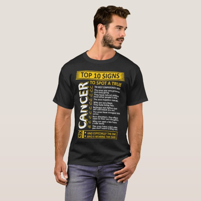 Top 10 Signs To Spot True Cancer Zodiac Tshirt (Front Full)