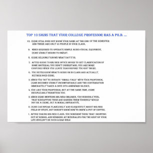 Top 10 signs your professor has a Ph.D.