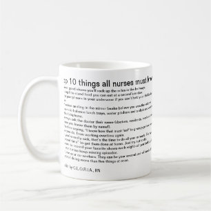 Top 10 things all nurses must know coffee mug