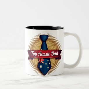 Top Aussie Dad   Patriotic Australian Father's Day Two-Tone Coffee Mug