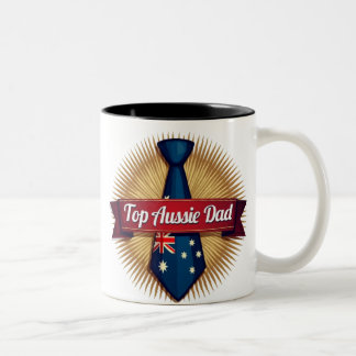 Top Aussie Dad | Patriotic Australian Father's Day Two-Tone Coffee Mug