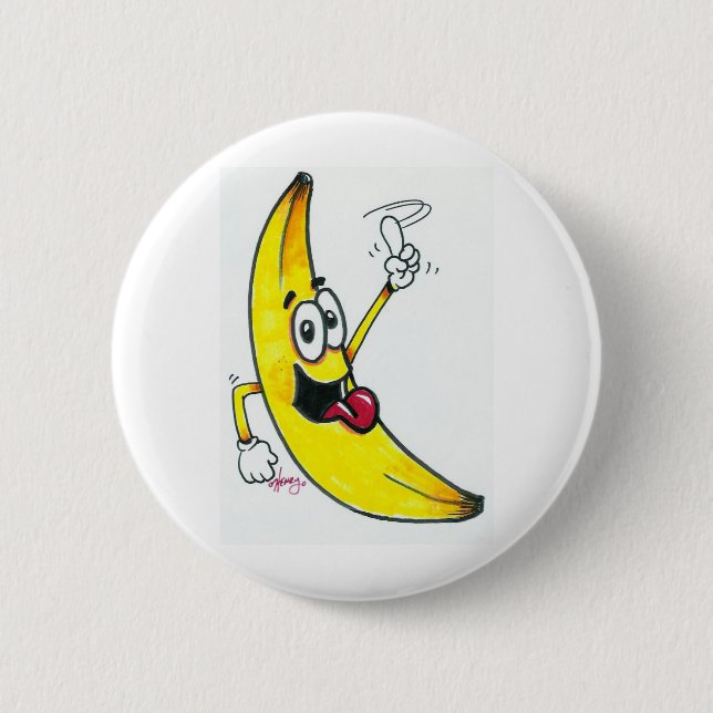 Top Banana, dancing banana cartoon 2 Inch Round Button (Front)