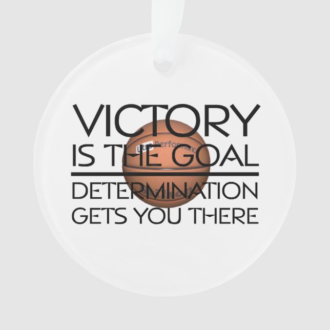 TOP Basketball Victory Slogan Ornament (Front)