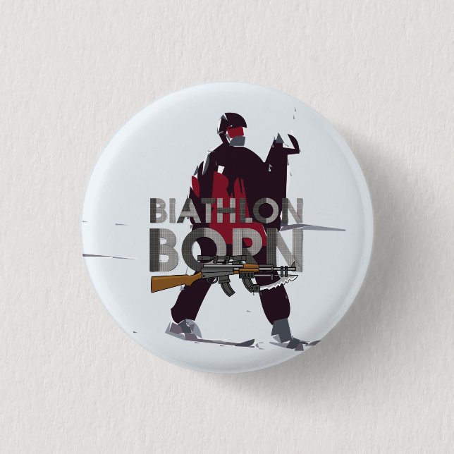 TOP Biathlon Born 1 Inch Round Button (Front)