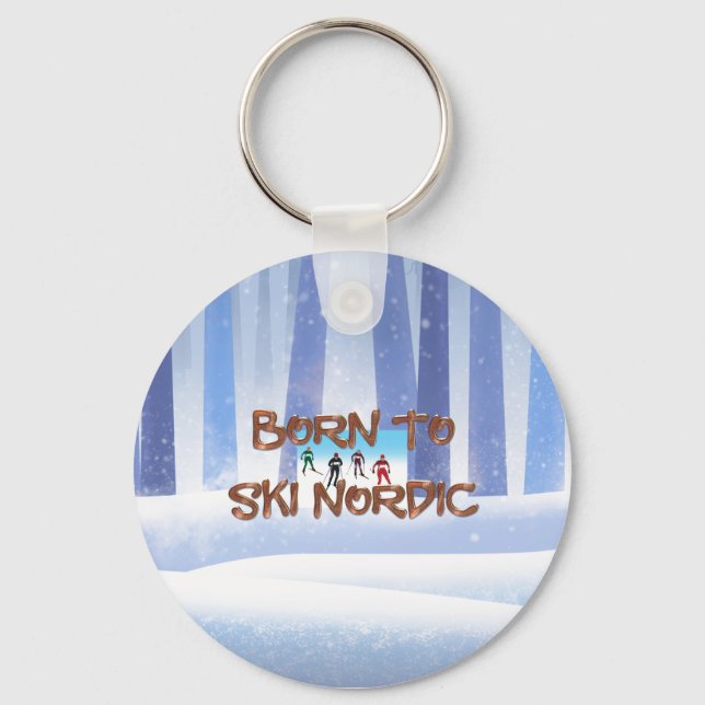 TOP Born to Ski Nordic Keychain (Front)