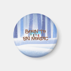 TOP Born to Ski Nordic Magnet