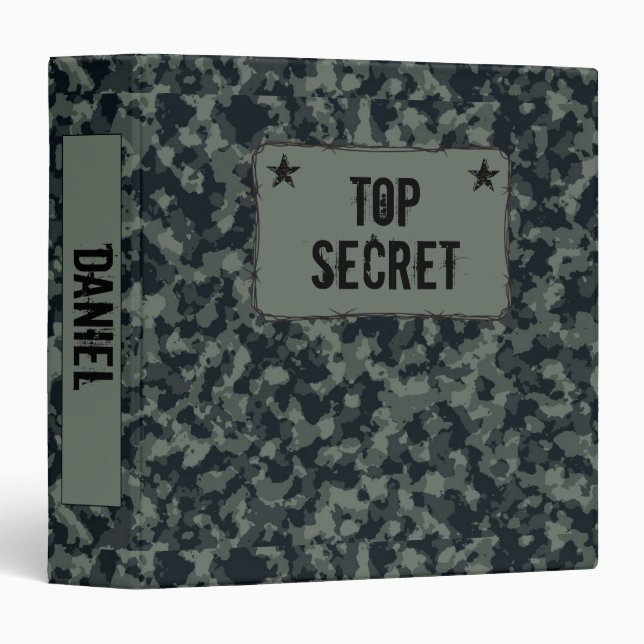 Top Camouflage Secret Style militaire 3 Classeur d (Devant/Côté)