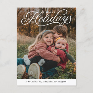 Top Caption Happy Holidays Editable Colour Postcar Holiday Postcard