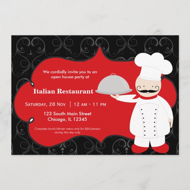 Restaurant Opening Invitations Zazzle CA