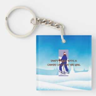 TOP Cross Country Ski Girl Keychain