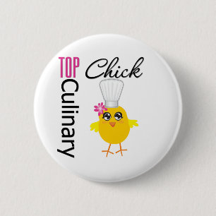 Top Culinary Chick 2 Inch Round Button