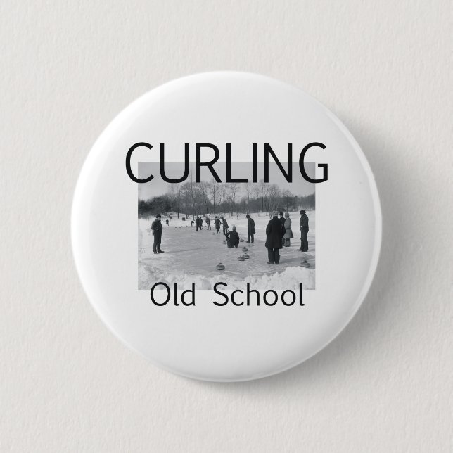 TOP Curling Old School 2 Inch Round Button (Front)