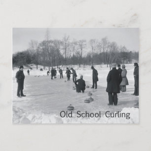 TOP Curling Old School Postcard