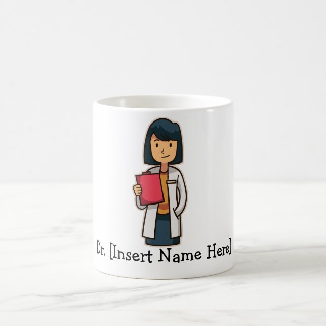 Top Customized Personalized Female Cute Doctor Coffee Mug (Center)
