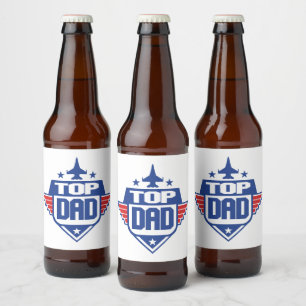 Top Dad Airplane Beer Bottle Label