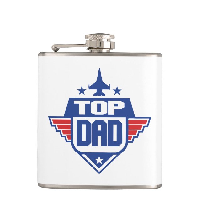Top Dad Airplane Hip Flask (Front)