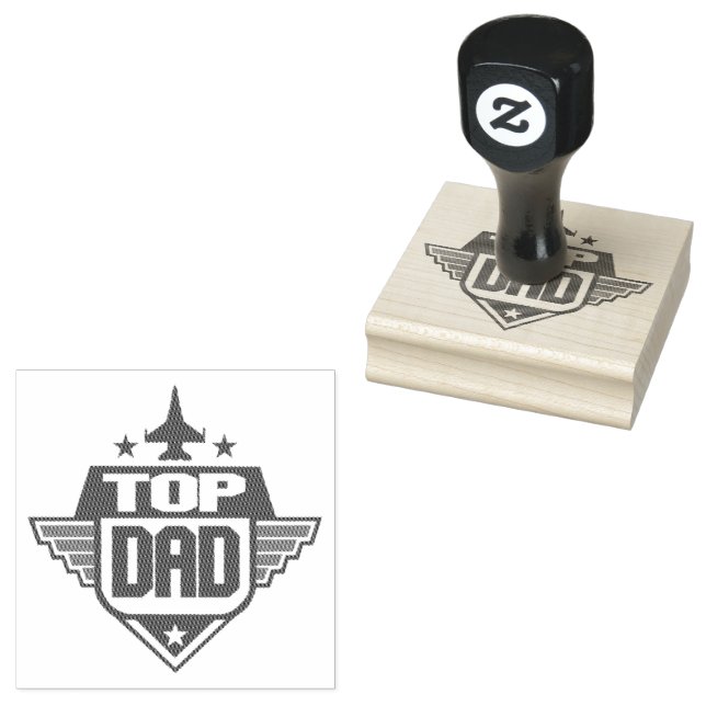 Top Dad Airplane Rubber Stamp (Stamped)