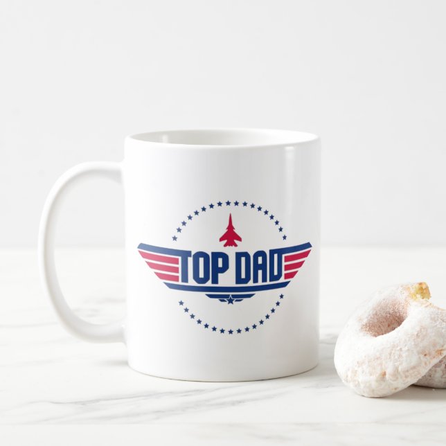Top Dad Top Gun Inspired Coffee Mug (With Donut)