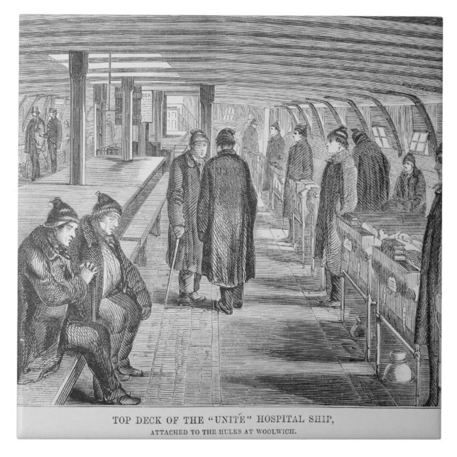 Top Deck of the 'Unite' Hospital Ship Attached to Tile (Front)