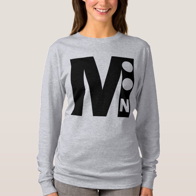 TOP DESIGN MOON gray T-shirt (Front)