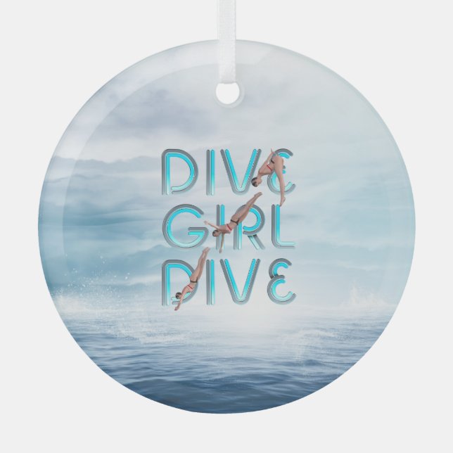 TOP Dive Girl Dive Dive Ornement en verre (Recto)