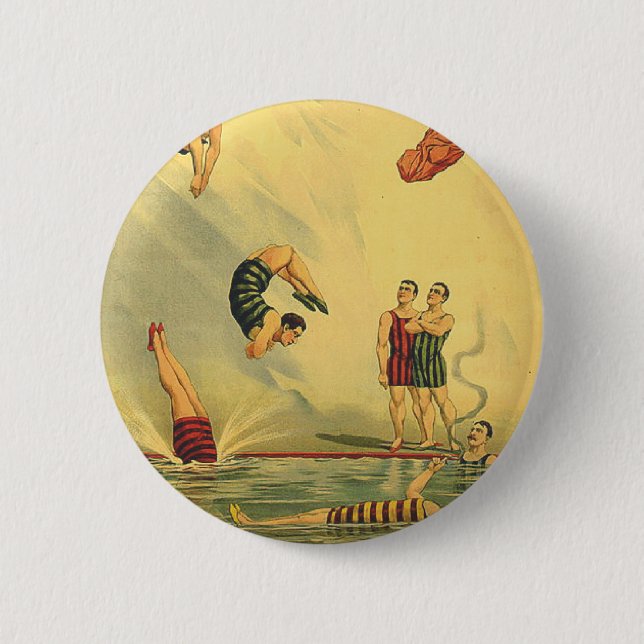 TOP Diving Old School 2 Inch Round Button (Front)