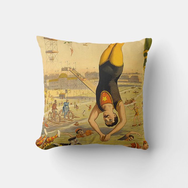 TOP Diving Slogan Throw Pillow (Front)
