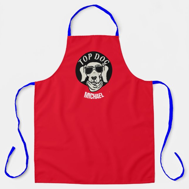Top Dog Apron - Personalized Funny Chef Gift (Front)