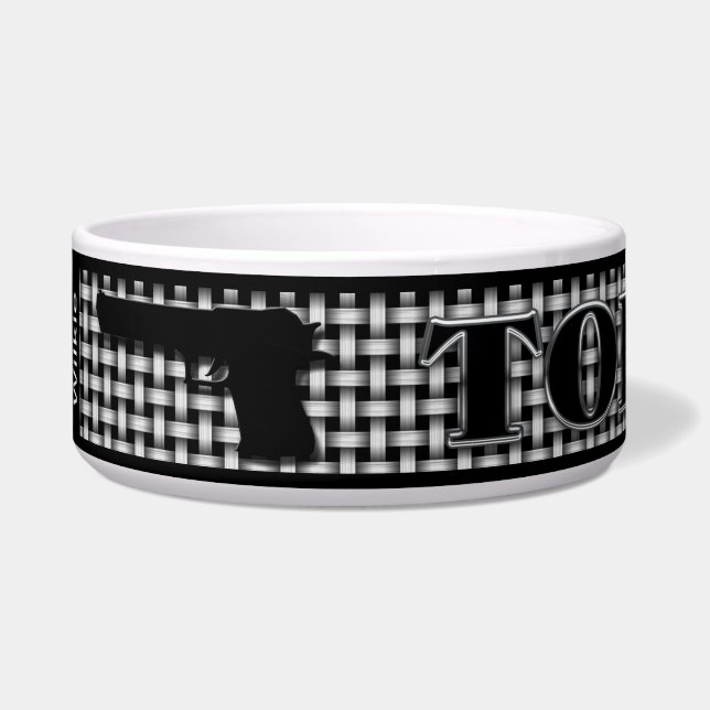 TOP DOG BOWL/DISH - GUNS (Left)