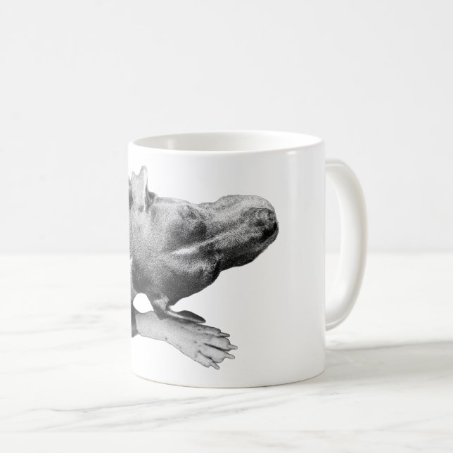 Top-Down Calm—Head & Paw Portrait Coffee Mug (Front Right)