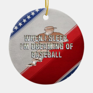 TOP Dreaming of Baseball Ceramic Ornament