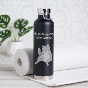 Top Feminist Gift Whimsy Funny Cat Lover Mom Water Bottle