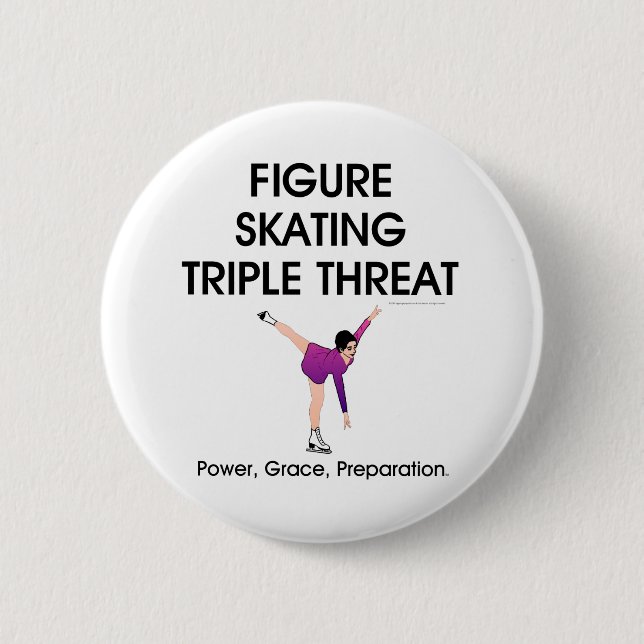 TOP Figure Skating Triple Threat 2 Inch Round Button (Front)