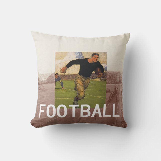TOP Football Old School Throw Pillow (Front)