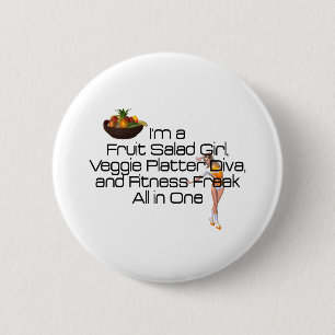 TOP Fruit Salad Fitness 2 Inch Round Button