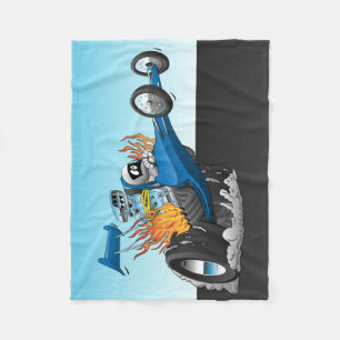 Top Fuel Dragster Cartoon Fleece Blanket