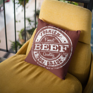 Top Grade Beef - Dark Colours Throw Pillow